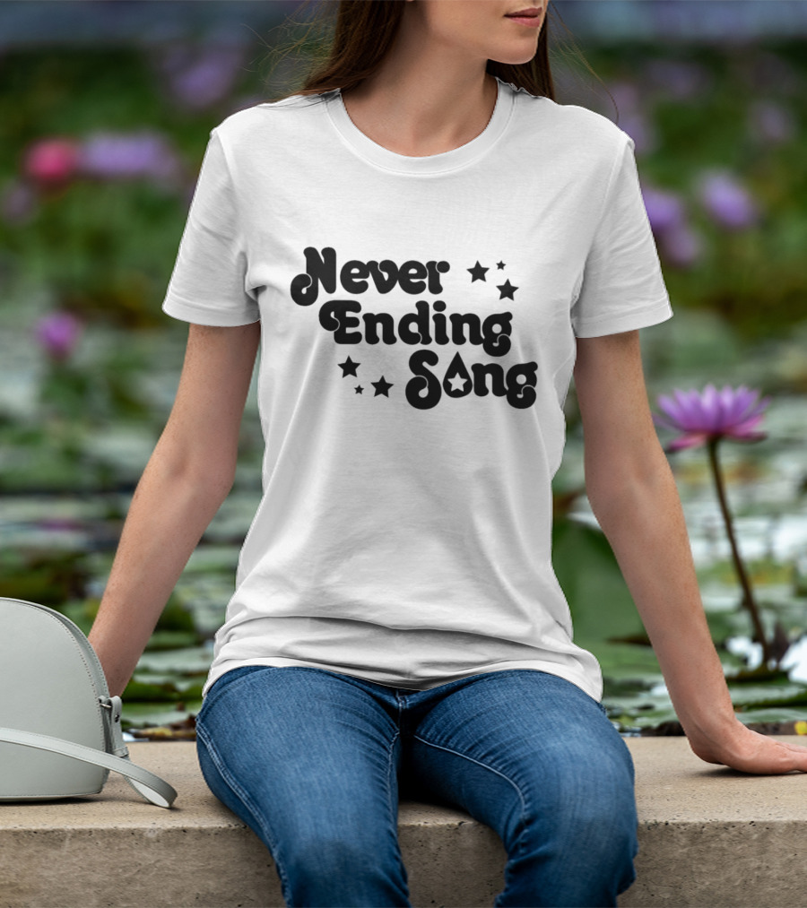 Never Ending Song With Retro Star Accents T-Shirt