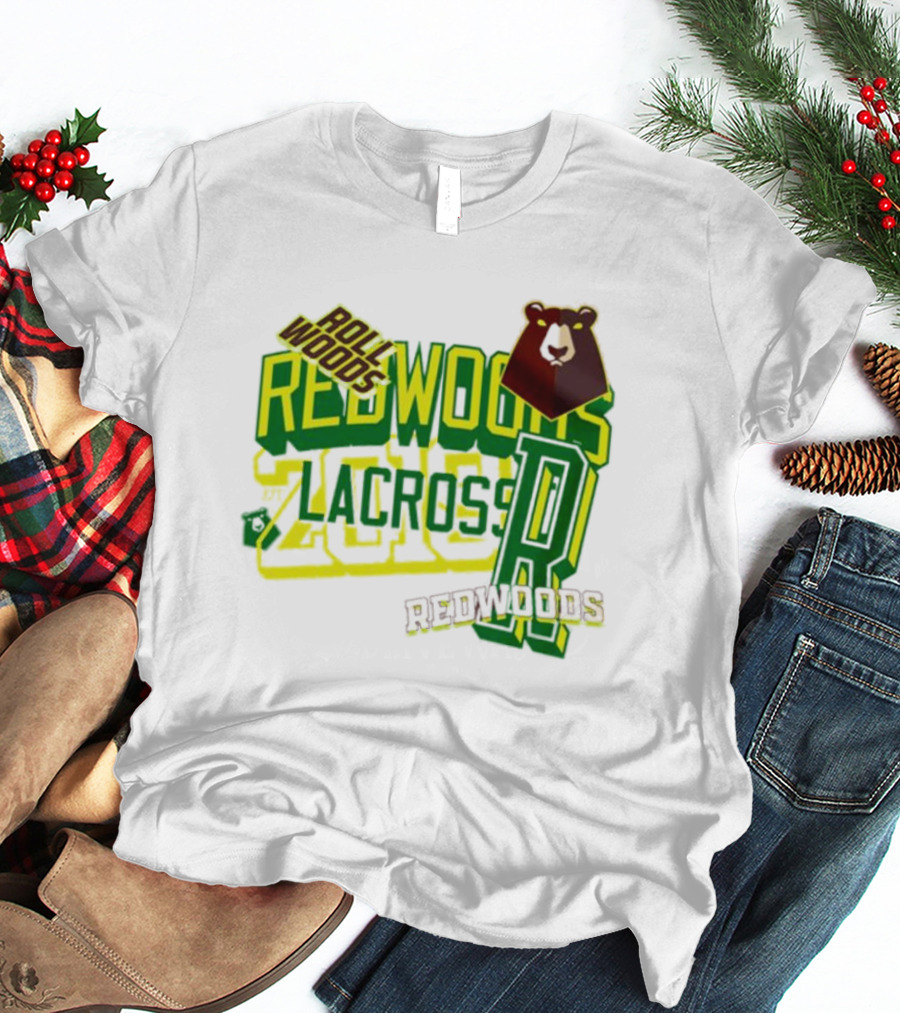 Roll Woods Redwoods Lacrosse Bear T-Shirt