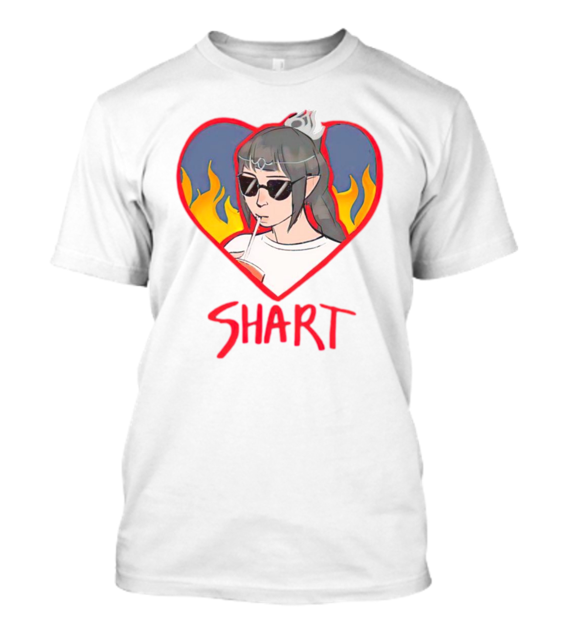 Shart Heart Sunglasses Flame Princess T-Shirt