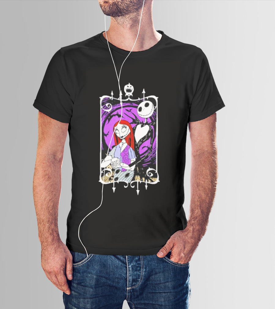Jack And Sally Nightmare Moonlit Embrace T-Shirt