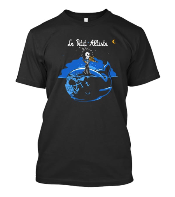 Le Petit Altiste Skeleton Violinist On Whale Under Moon T-Shirt