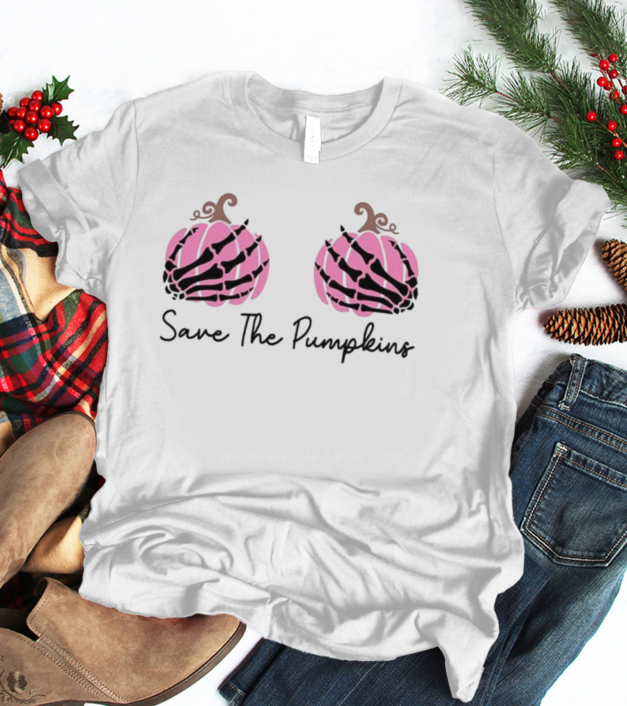 Save The Pumpkins Breast Cancer Survivor Awareness T-Shirt