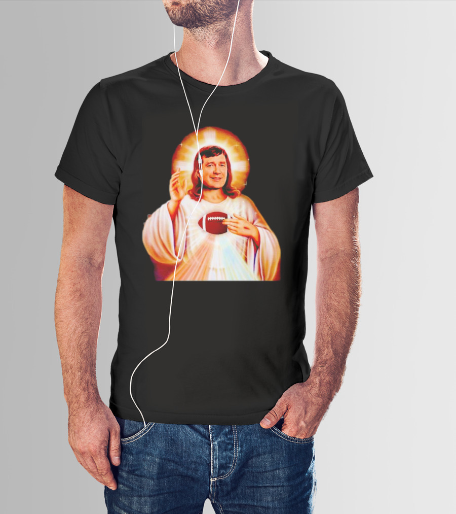 Church Of Smart Jesus With Football Halo T-Shirt