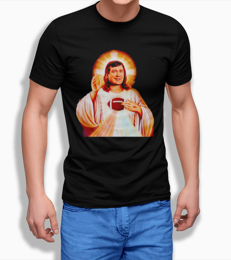 Church Of Smart Jesus With Football Halo T-Shirt