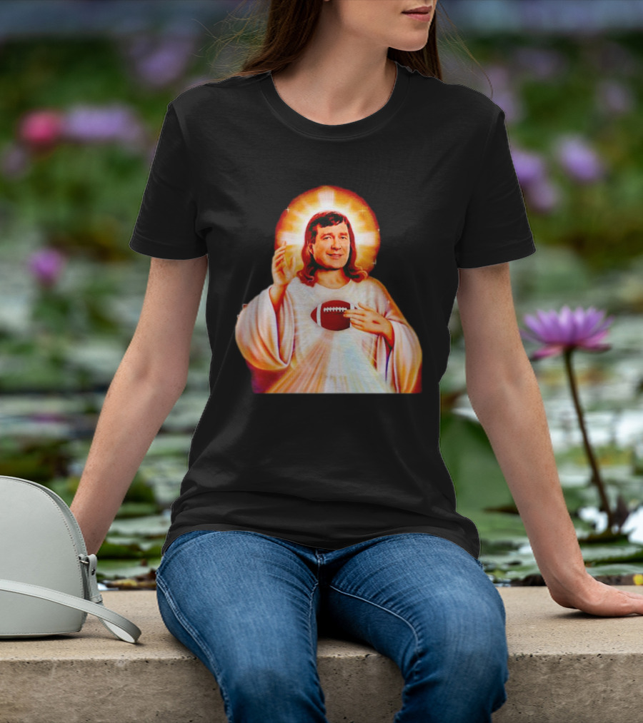 Church Of Smart Jesus With Football Halo T-Shirt