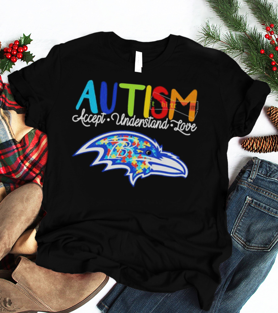Baltimore Ravens NFL Autism Accept Understand Love Awareness T-Shirt