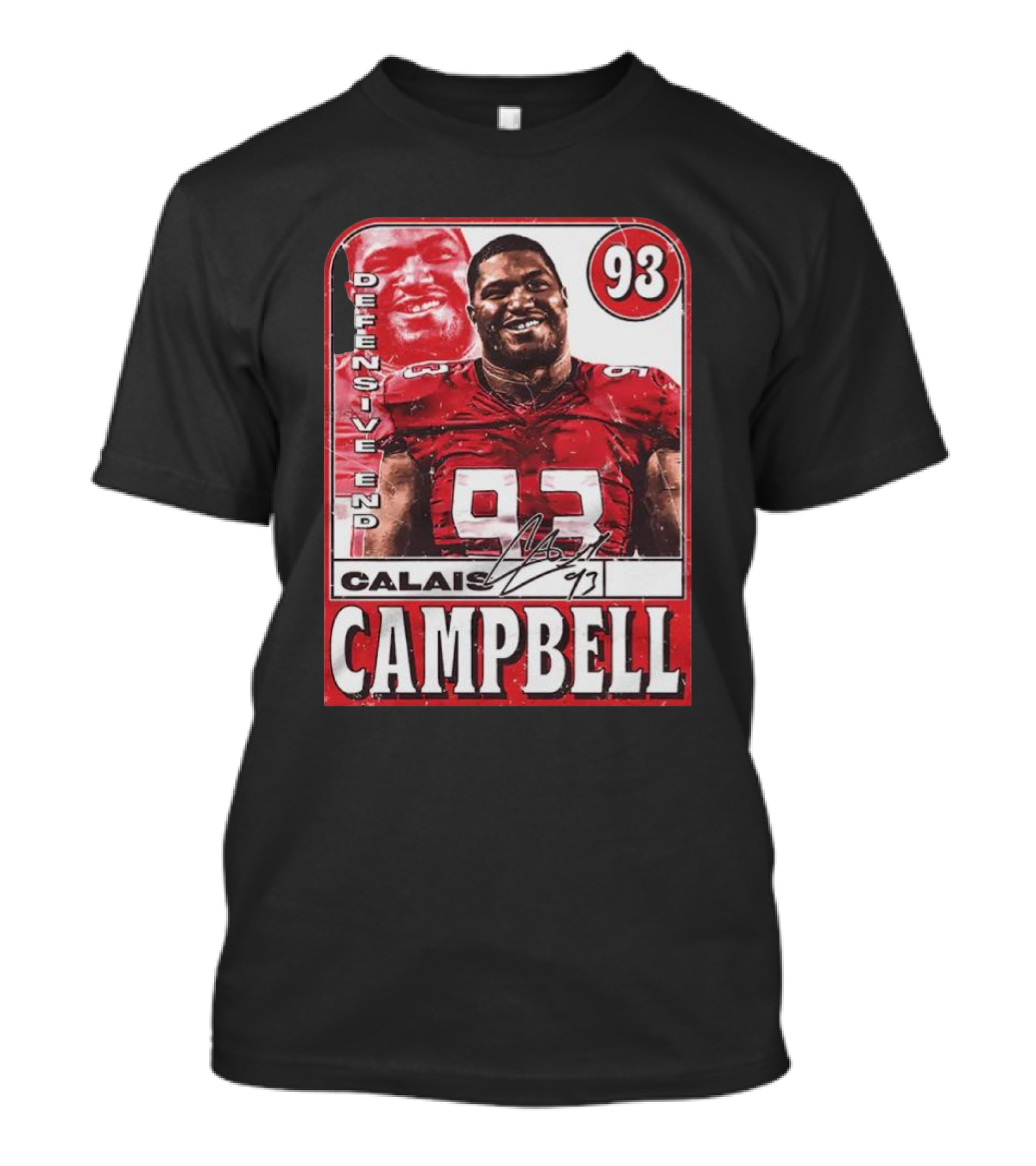 Defensive End Calais Campbell 93 Atlanta Football Card T-Shirt