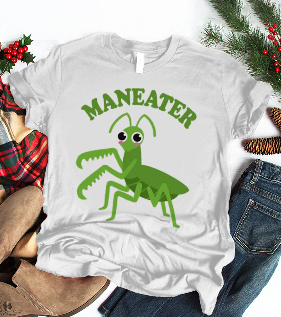 Maneater Praying Mantis Cartoon T-Shirt