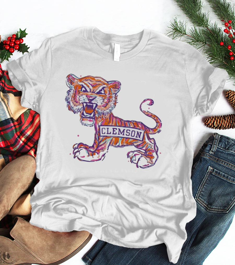 Clemson Tigers Fierce Painted Mascot T-Shirt