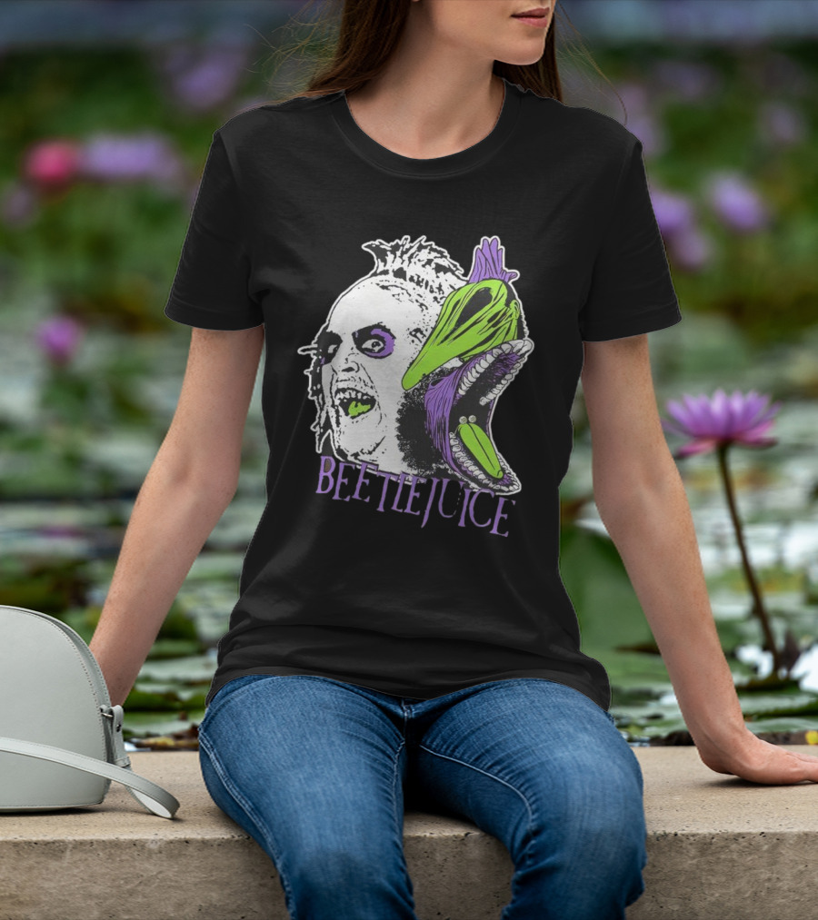 Beetlejuice Halloween Creature Mashup With Alligator Head T-Shirt