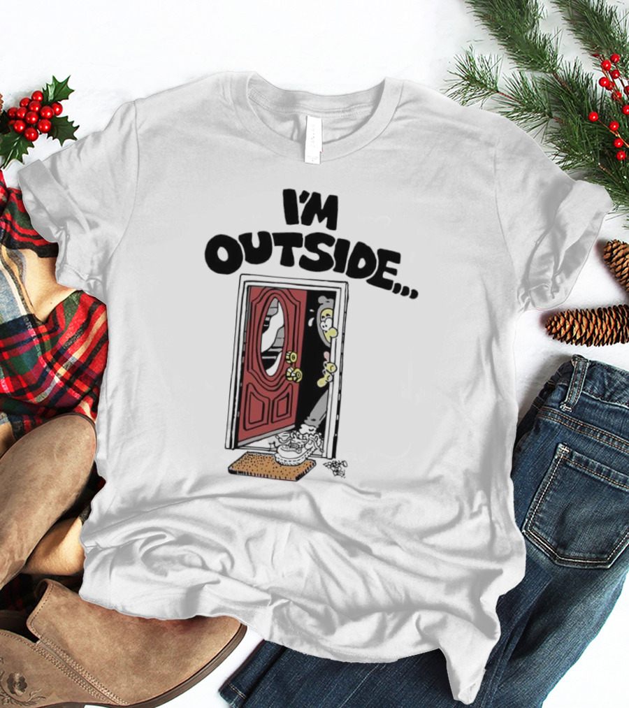Frko I'm Outside Grim Reaper Door Comic T-Shirt