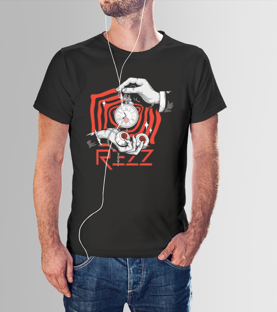 Rezz Hypnotic Timepiece Artwork With Pocket Watch And Optical Illusion T-Shirt