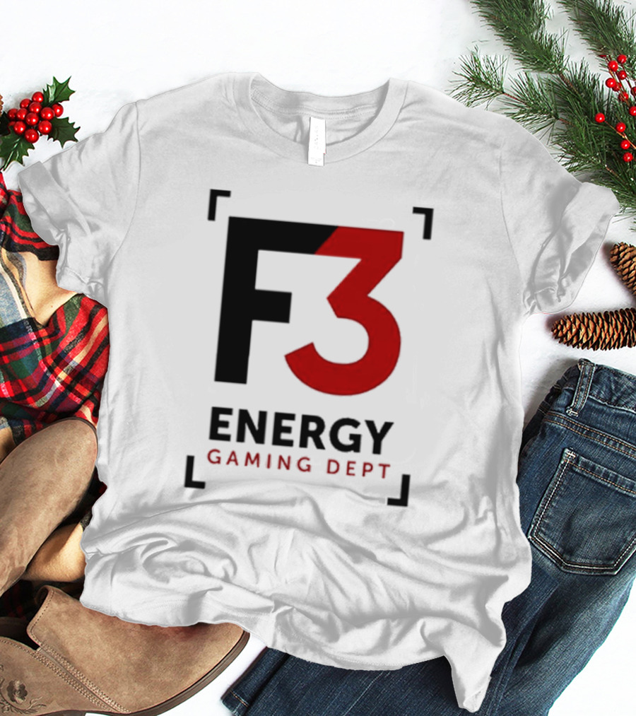 F3 Energy Gaming Dept Bold Red And Black T-Shirt