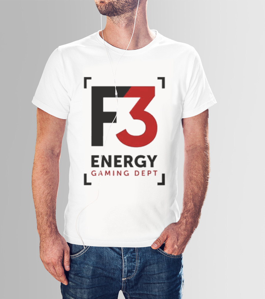 F3 Energy Gaming Dept Bold Red And Black T-Shirt