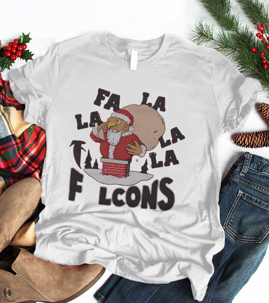 Atlanta Falcons Mascot Santa Fa La La Lcons T-Shirt