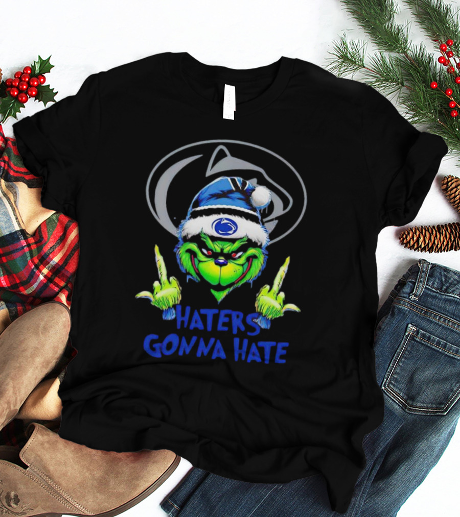 Nittany Lions Grinch Haters Gonna Hate Christmas T-Shirt