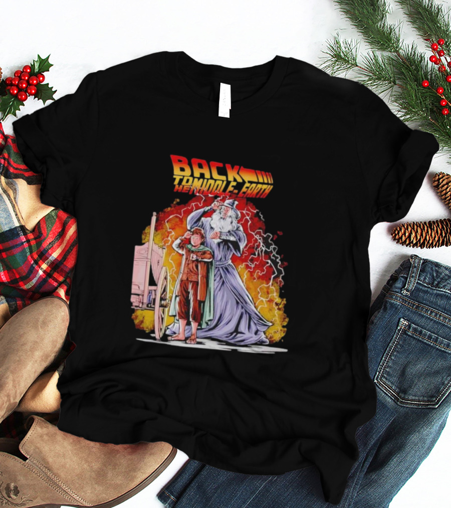 Back To The Middle-Earth Men's Time Travel Adventure Fusion T-Shirt