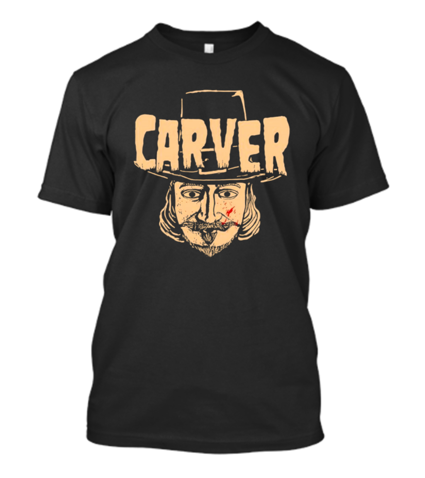 Carver Thanksgiving Pilgrim Hat Bearded Man Face T-Shirt