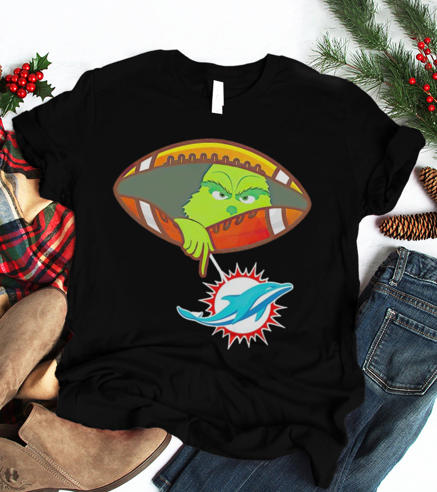Grinch Ew Miami Dolphins Football T-Shirt
