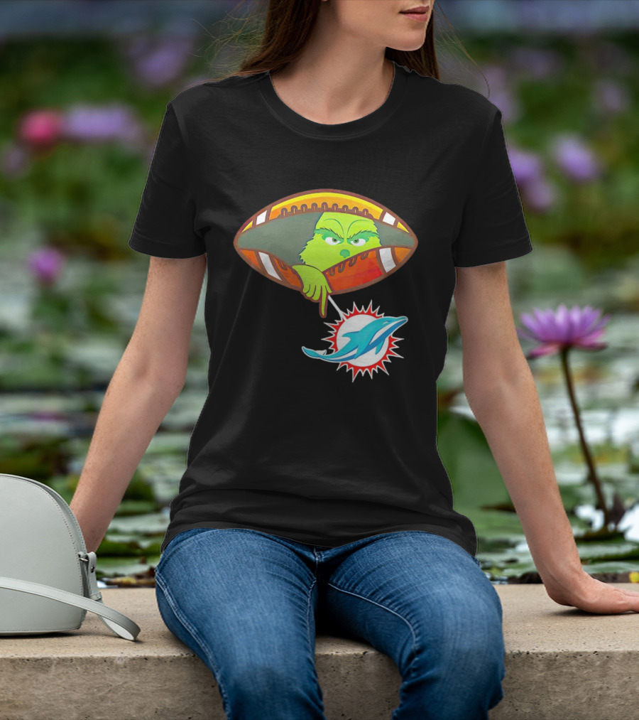 Grinch Ew Miami Dolphins Football T-Shirt