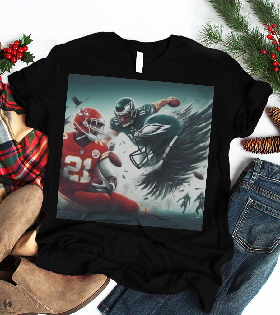 Mike Edwards Kansas City Chiefs Defensive Action Against Philadelphia Eagles Showdown T-Shirt
