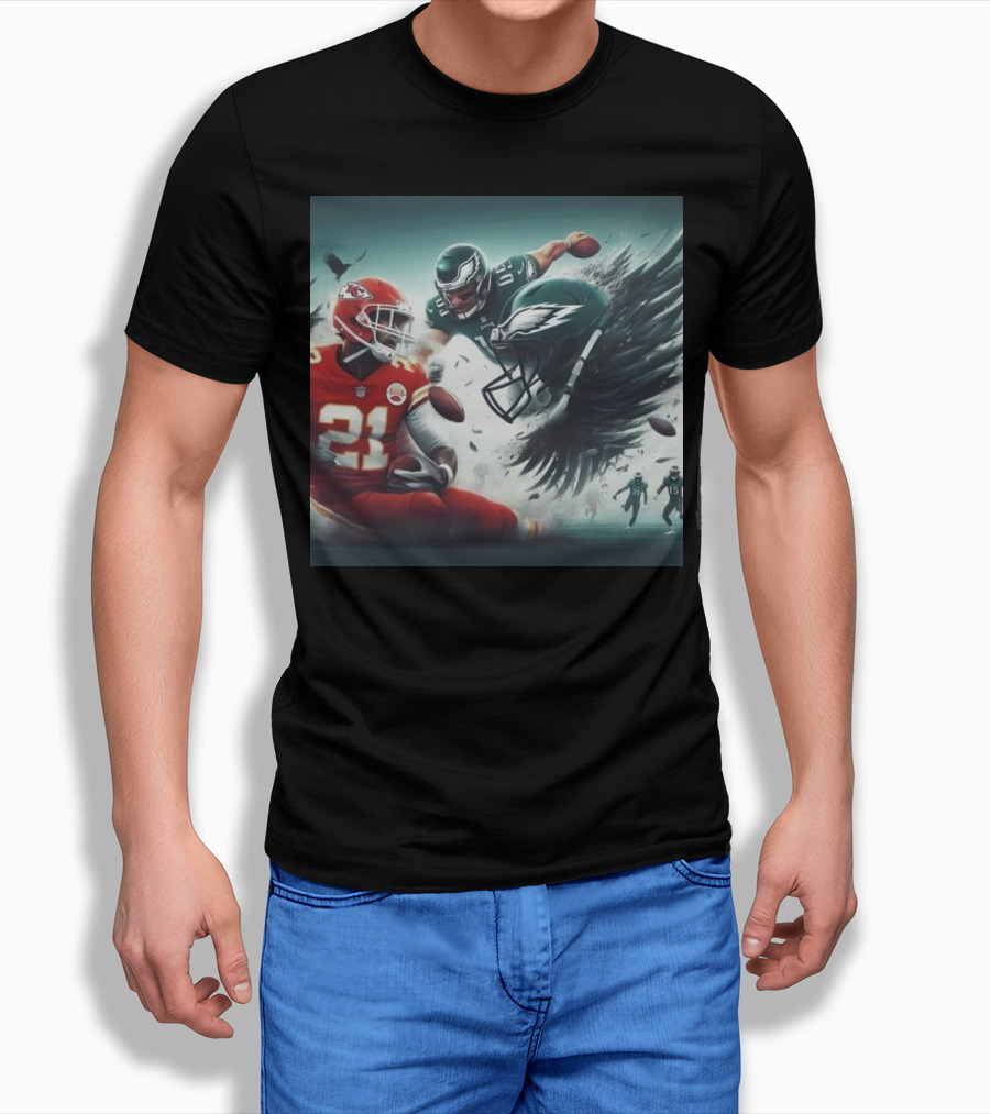 Mike Edwards Kansas City Chiefs Defensive Action Against Philadelphia Eagles Showdown T-Shirt