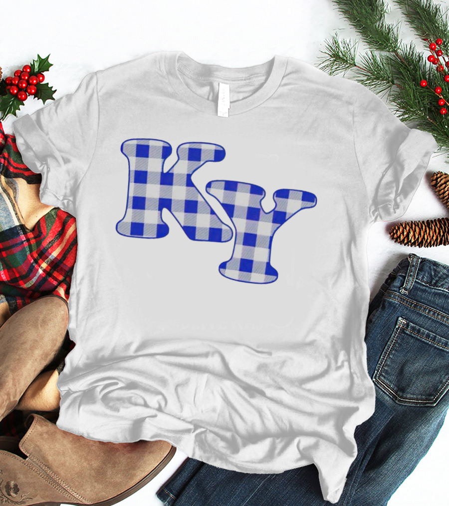 KY Blue Buffalo Plaid Pattern Kentucky T-Shirt