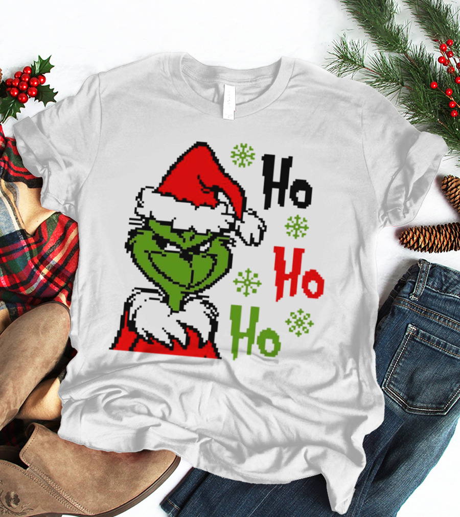 Santa Grinch Ho Ho Ho Merry Christmas T-Shirt