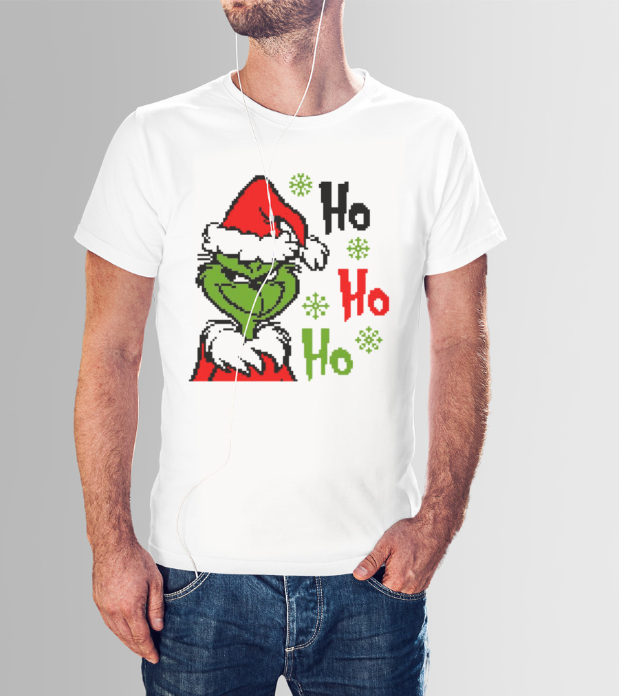 Santa Grinch Ho Ho Ho Merry Christmas T-Shirt