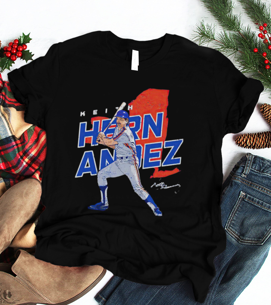 Keith Hernandez New York Player Signature Map T-Shirt