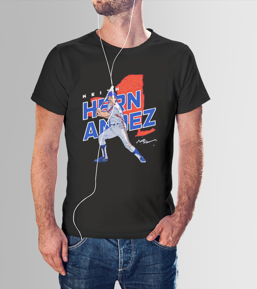 Keith Hernandez New York Player Signature Map T-Shirt