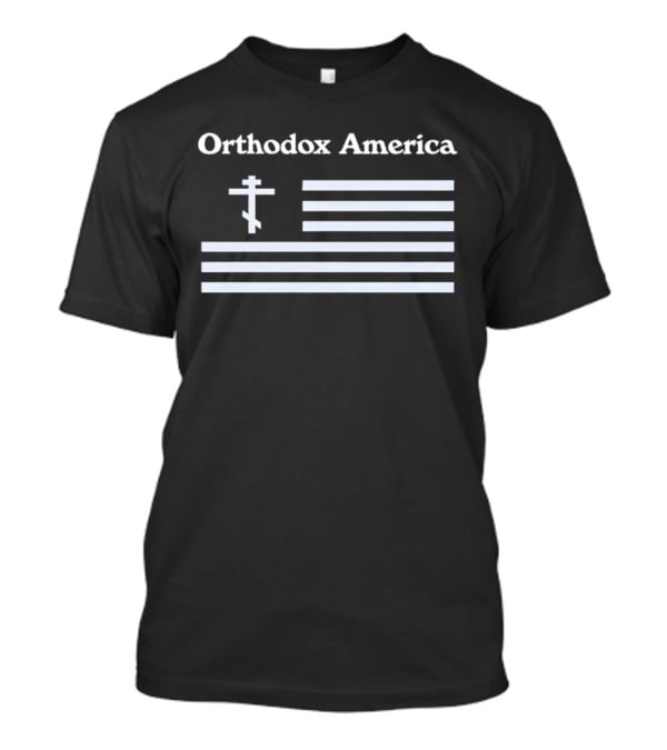 Orthodox America Flag Cross Patriotic Reflection T-Shirt