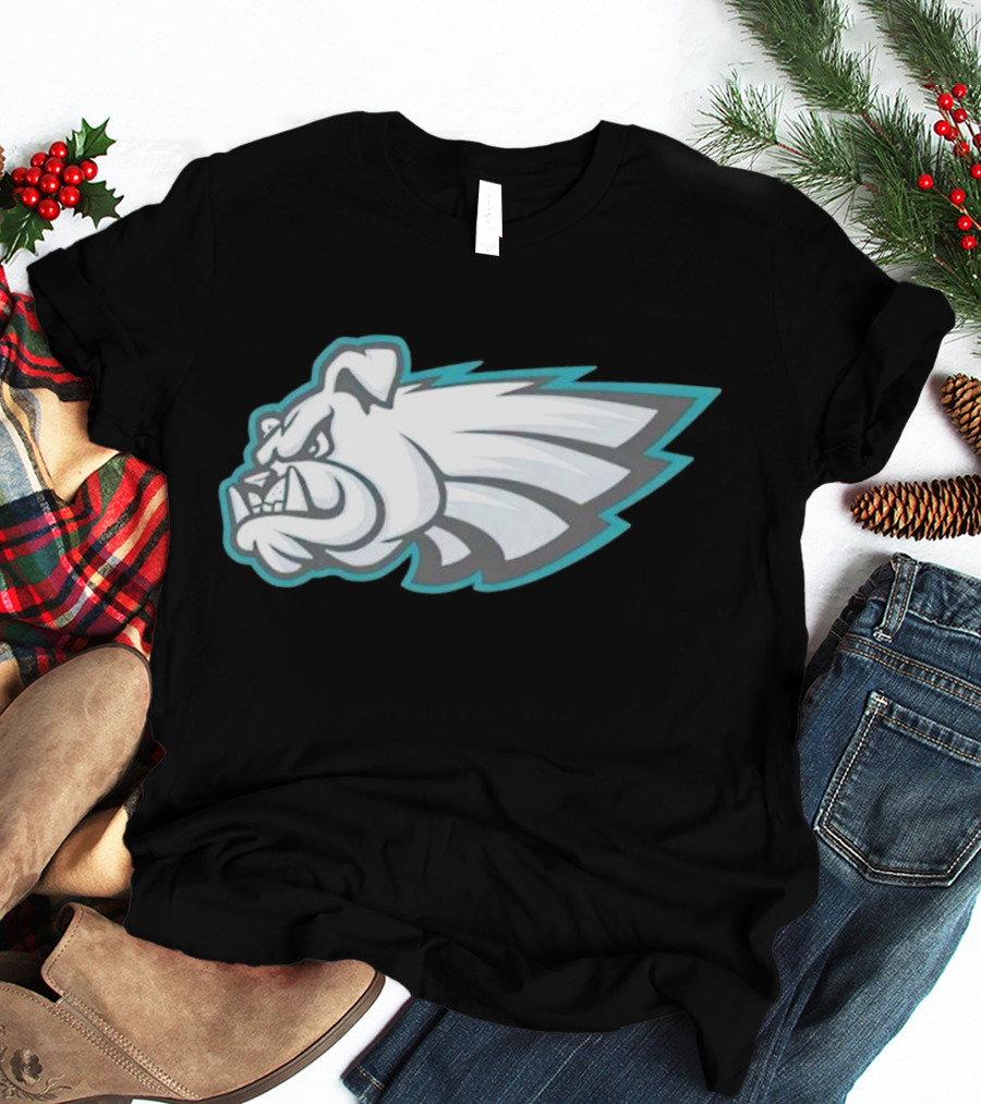 Philly Bulldogs Mascot Head With Wings T-Shirt
