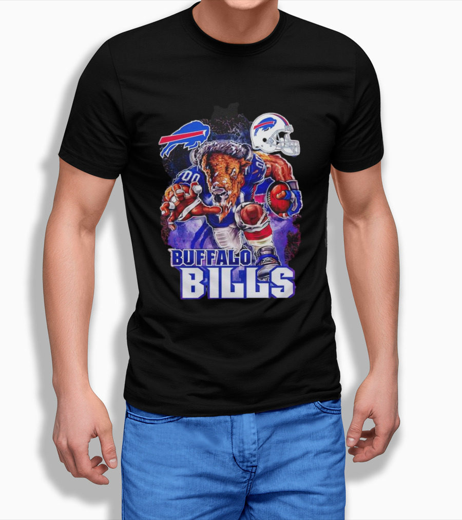 Buffalo Bills Charging Mascot With Helmet T-Shirt