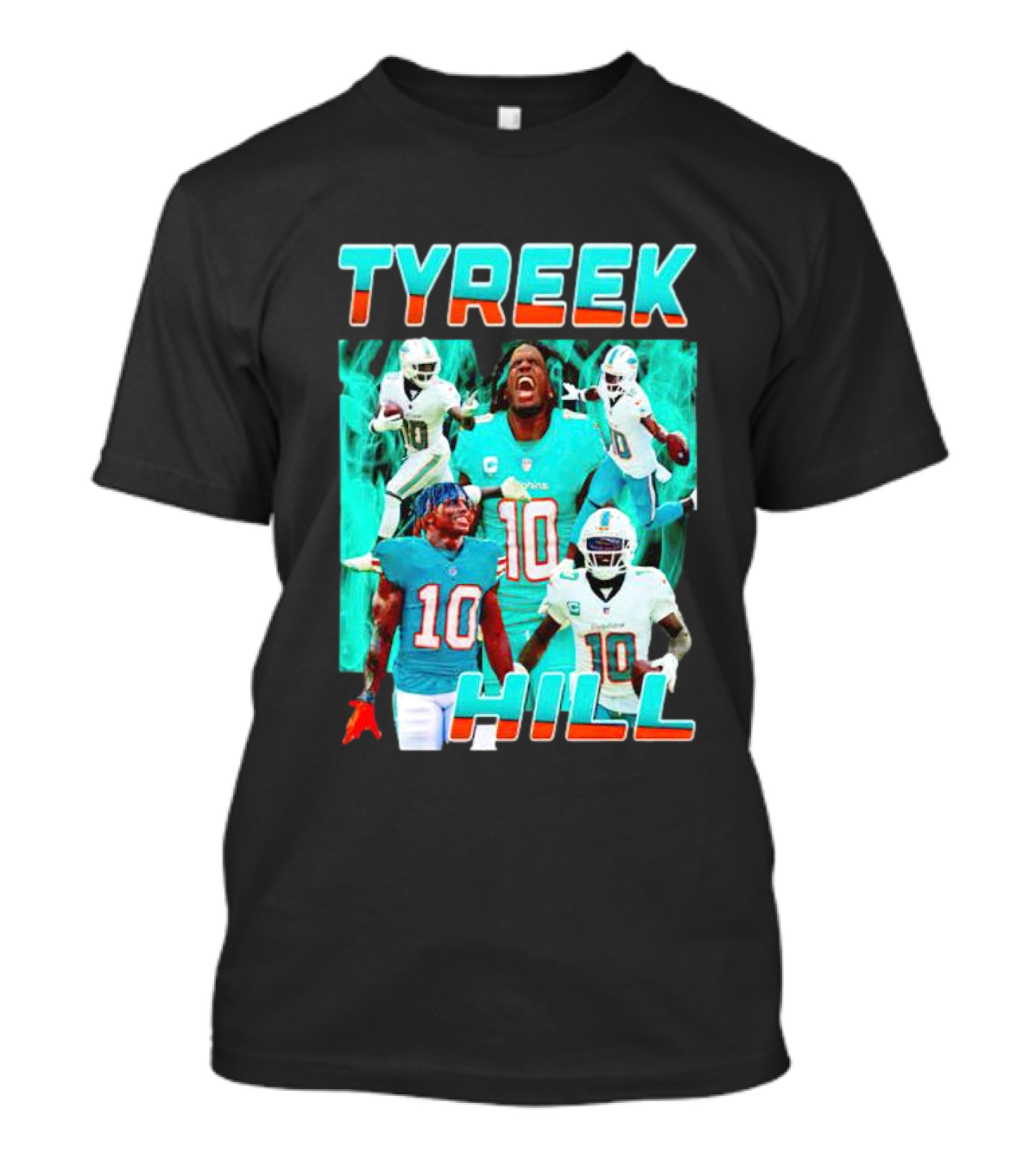 TYREEK HILL Picture Collage Miami Dolphins Football Images T-Shirt