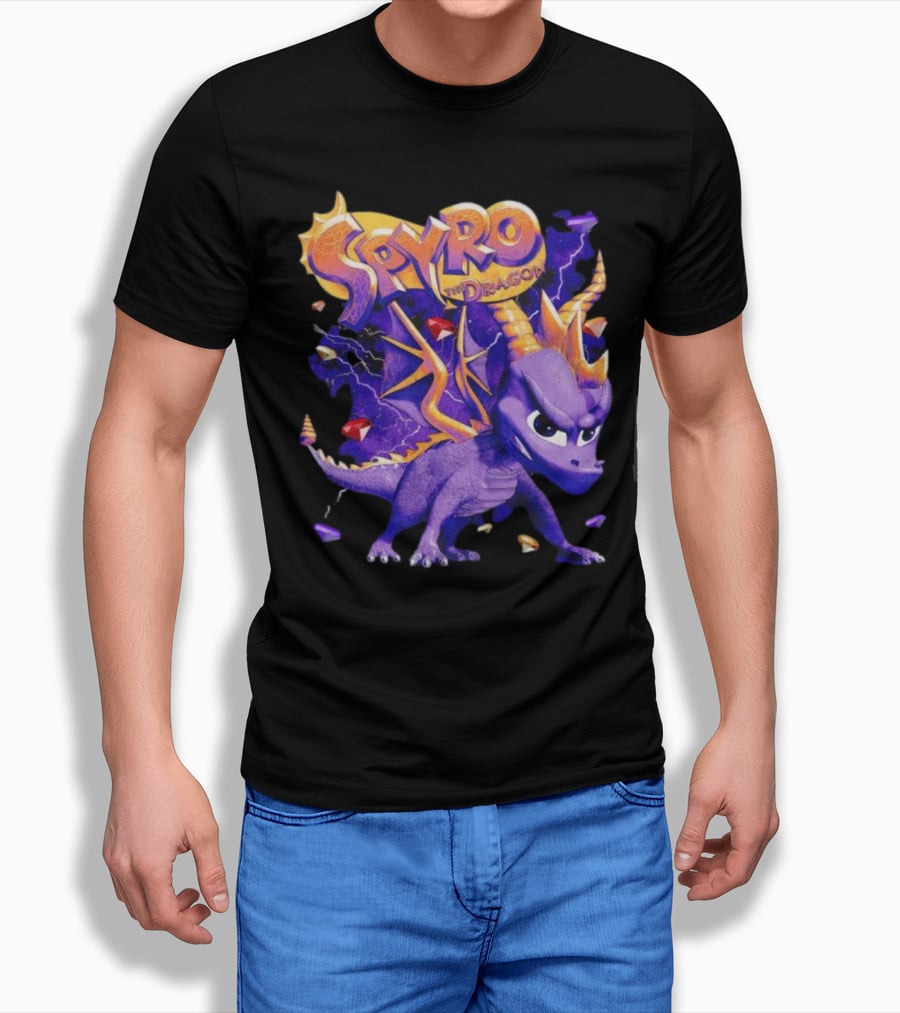 Spyro The Dragon Purple Lightning Gemstones Adventure T-Shirt