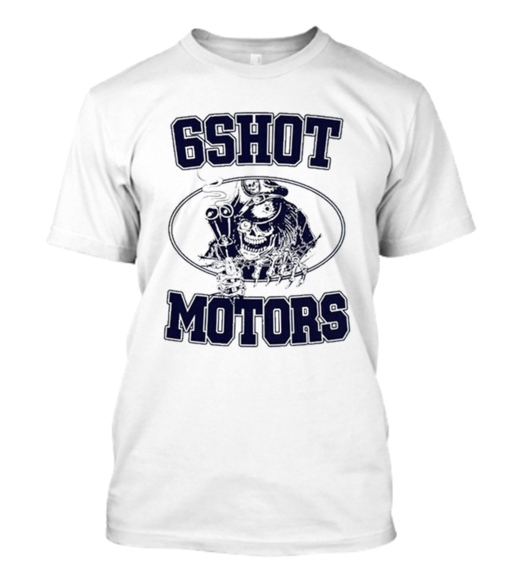 6Shot Motors Smoking Skull With Guns T-Shirt