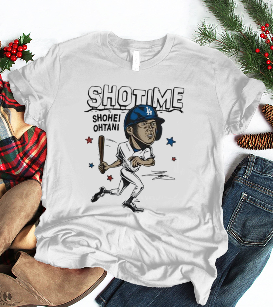 Shottime Shohei Ohtani LA Baseball Cartoon Stars T-Shirt