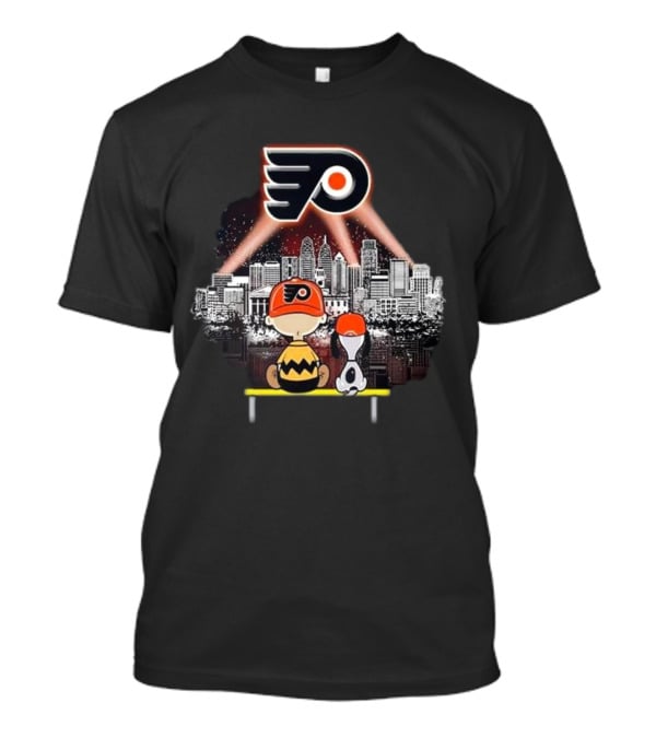 Charlie Brown Snoopy Philadelphia Flyers City Skyline T-Shirt
