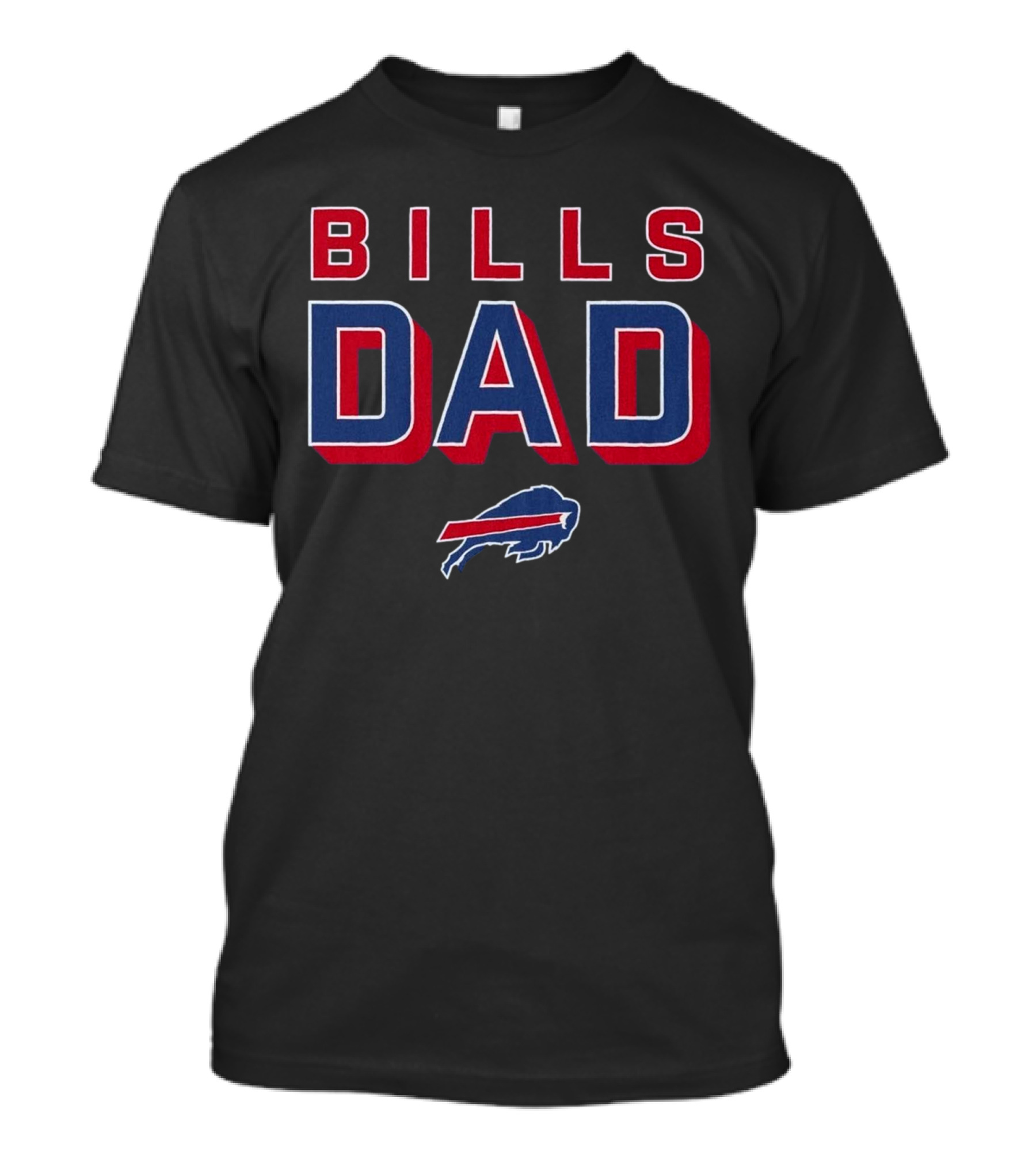 Buffalo Bills Dad Red Blue Bold Lettering T-Shirt