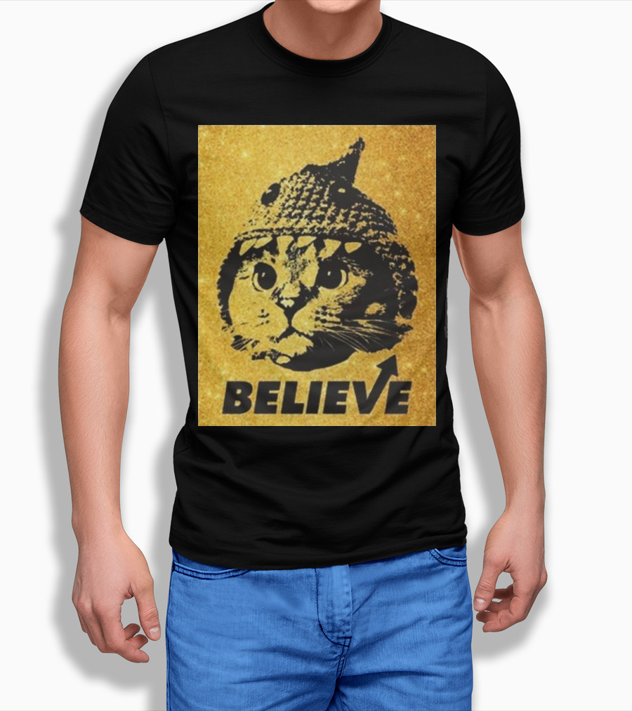 Believe Shark Cat Solana Gold T-Shirt