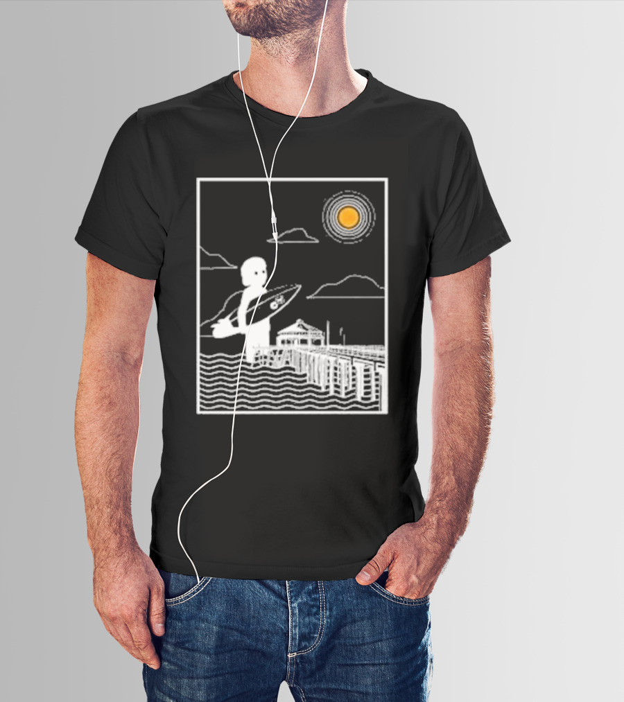William Black Surfing Pier Orange County Sunset T-Shirt