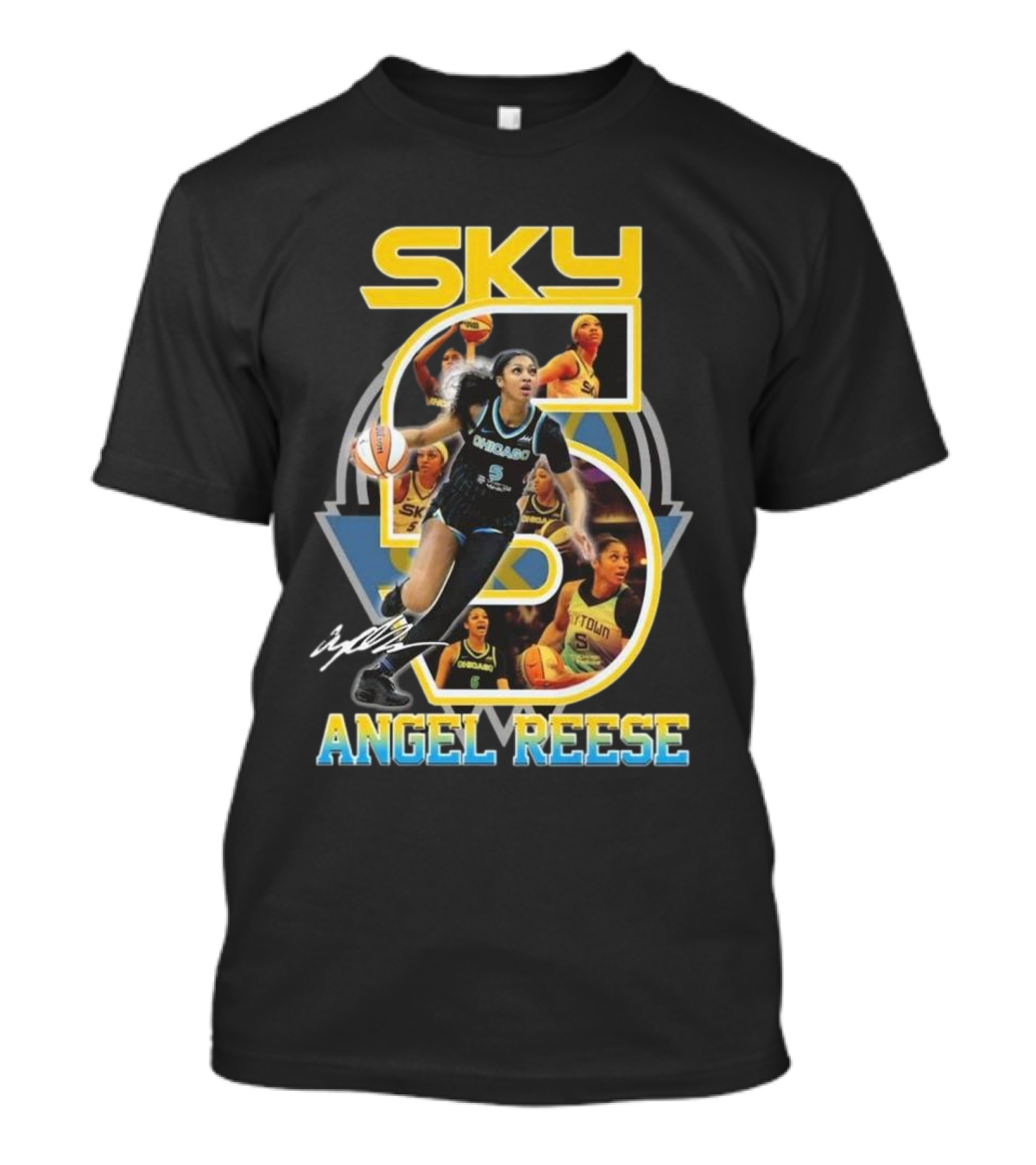 Chicago Sky Angel Reese 5 Signature WNBA T-Shirt