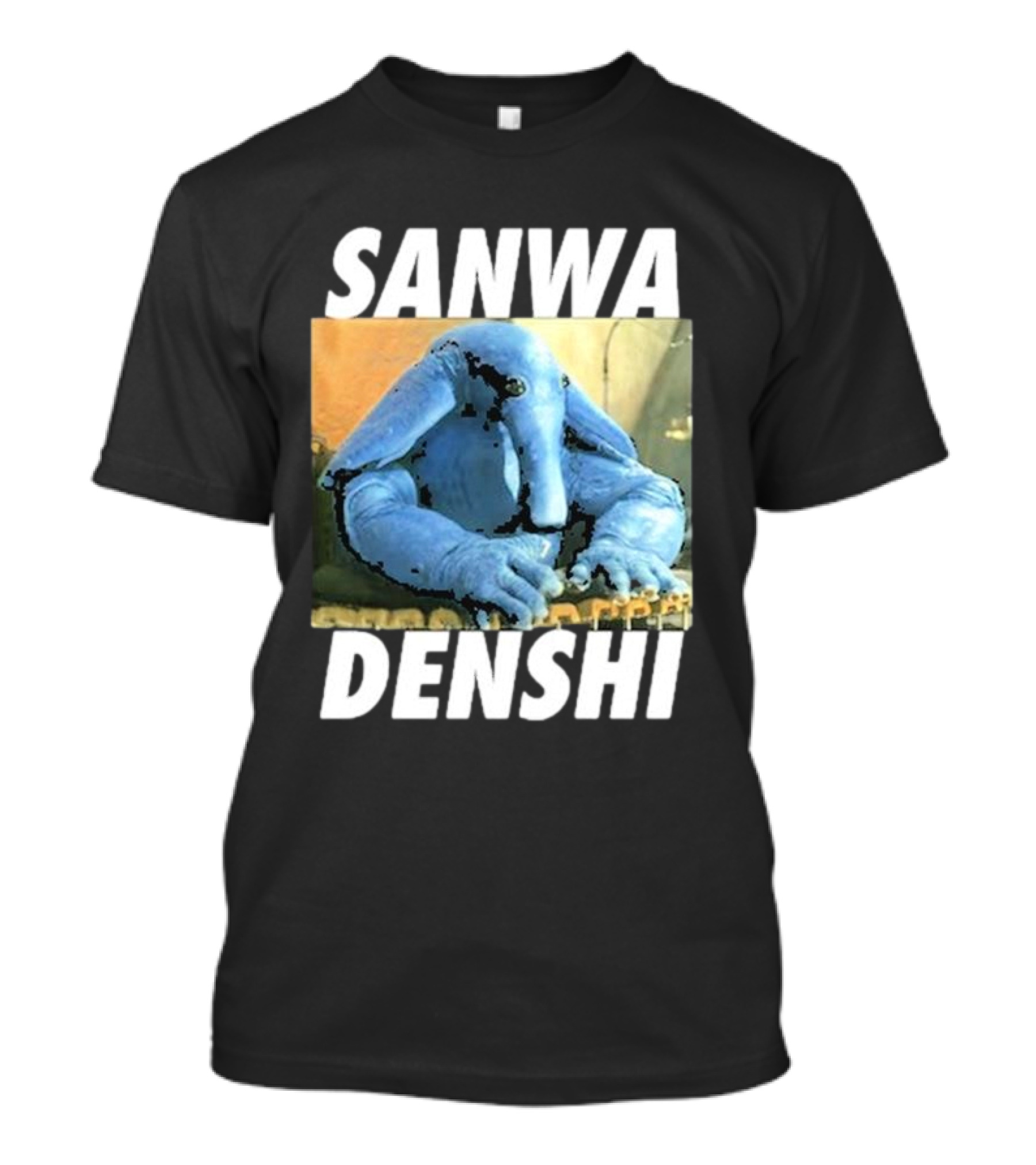 SANWA DENSHI Blue Elephant Playing Keyboards T-Shirt