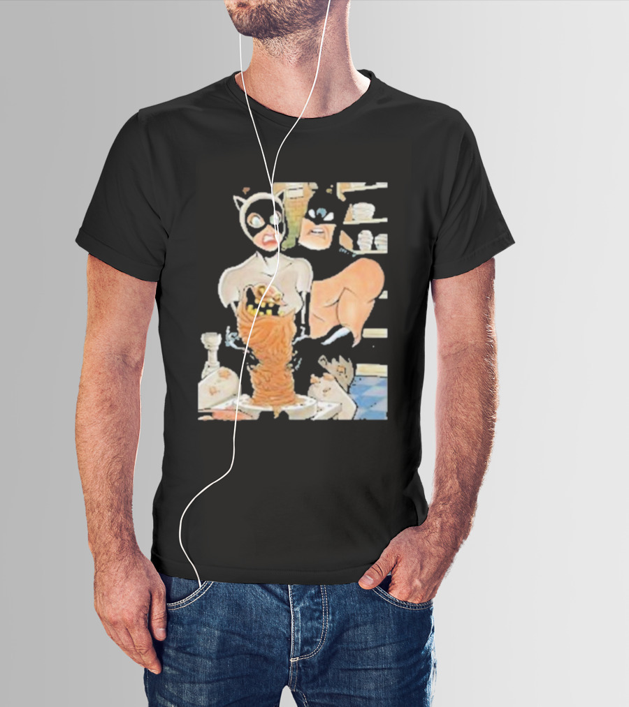 Clayface And Catwoman With Batman In Pottery Scene T-Shirt