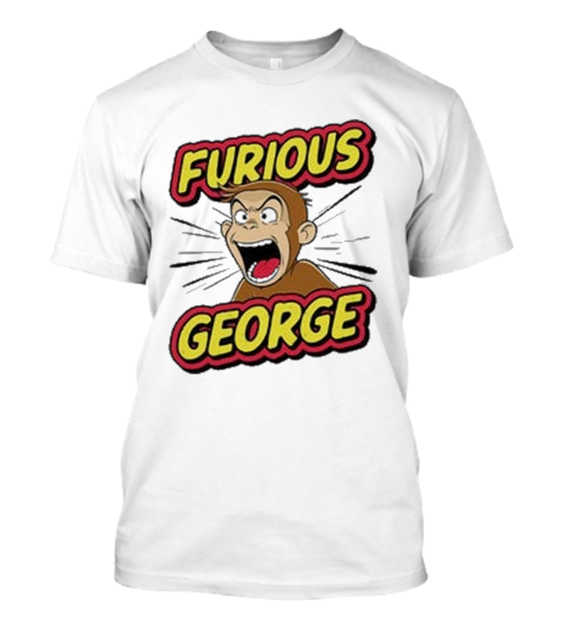 Furious George Monkey Shouting With Bold Comic T-Shirt