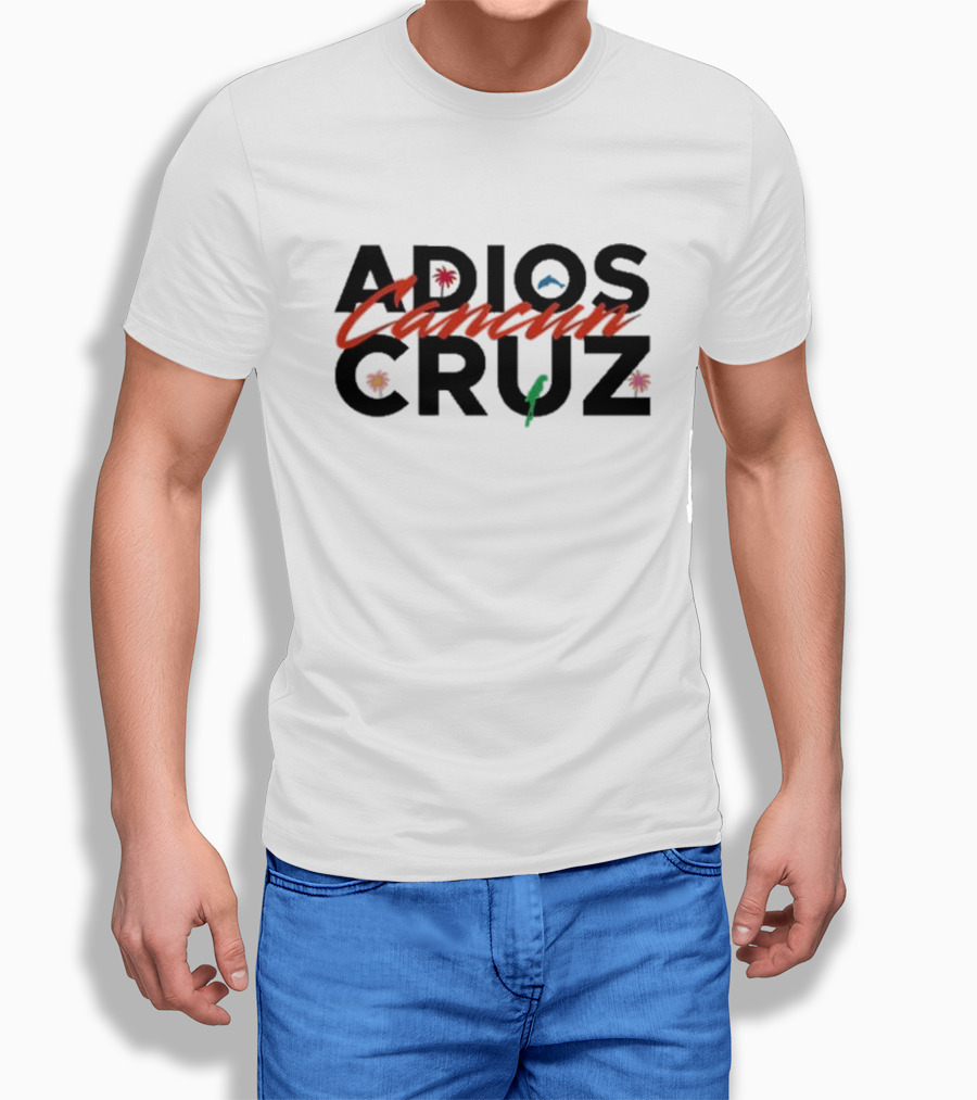 Colin Allred Adios Cancun Cruz Palm Tree Tropical Parrot T-Shirt