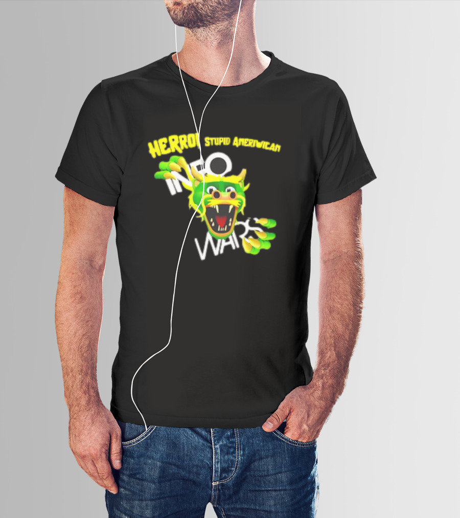 HERROI Stupid American INFO WARS Dragon Face T-Shirt