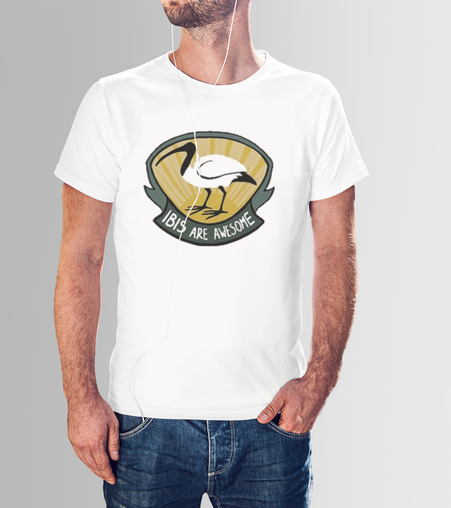 Bridget Farmer Ibis Are Awesome Emblem T-Shirt