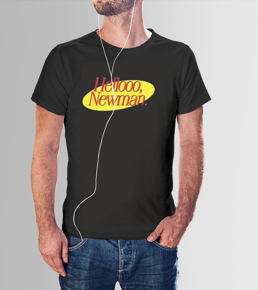 Hello Newman Seinfeld Catchphrase Yellow Oval T-Shirt